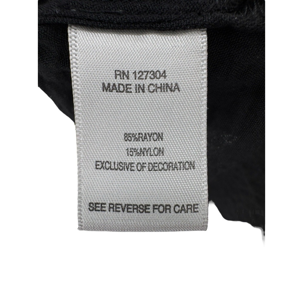 John Mark Black Lace Panel Button Down Blouse Xl … - image 4